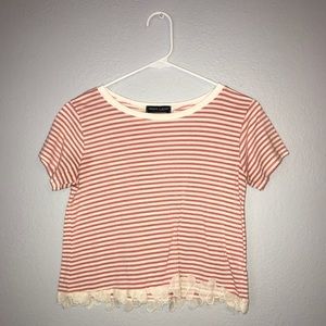 Striped Top w/ Floral accents at bottom